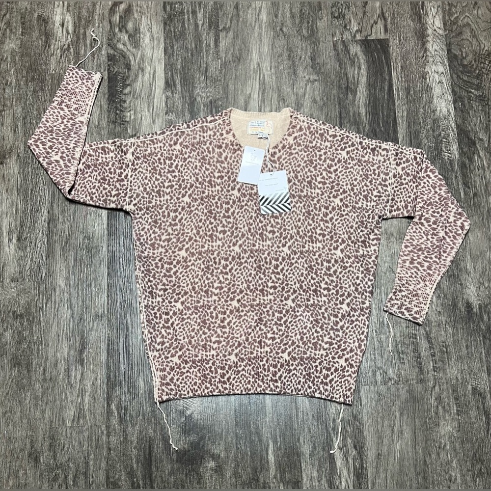 NwT FREE PEOPLE Cashmere WOOL Leopard SWEATER